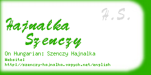hajnalka szenczy business card